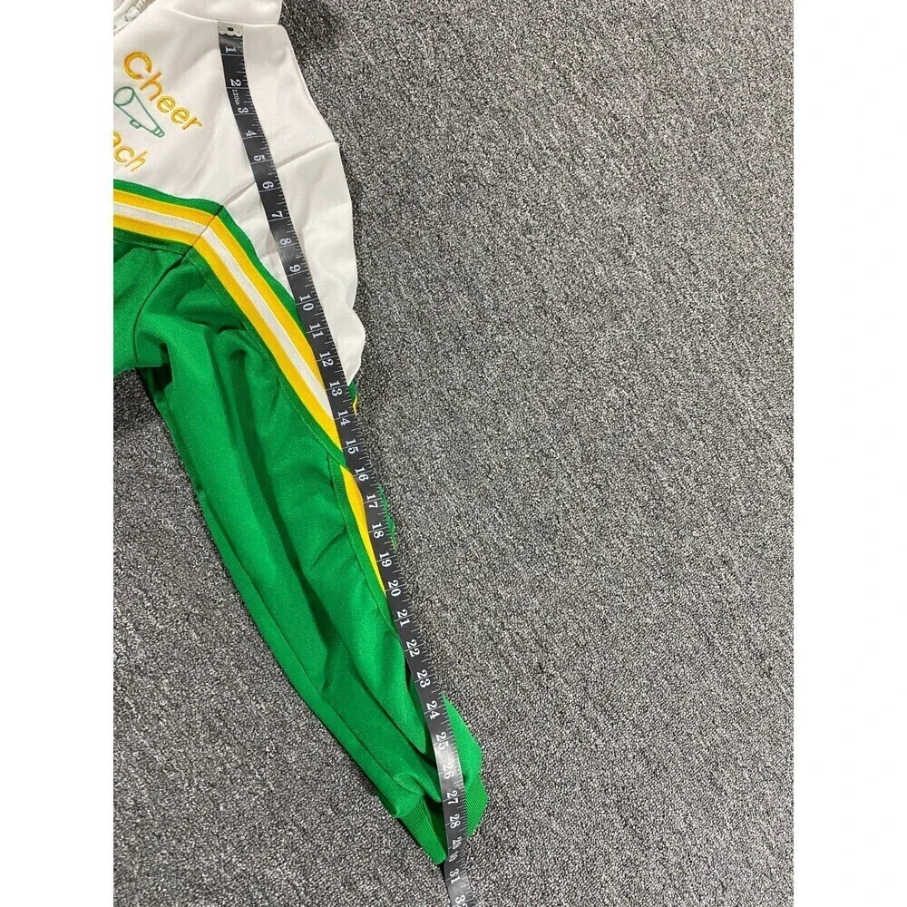 VINTAGE Dehen Jacket Green Full Zip Cheer Leader Lettermen Varsity Mens Medium - Picture 8 of 12